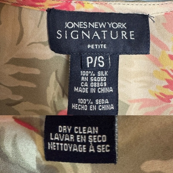 VTG Fairy Coquette 100% Silk Ruffle Blouse Size S P Sage Green Romantic Floral - Picture 16 of 16